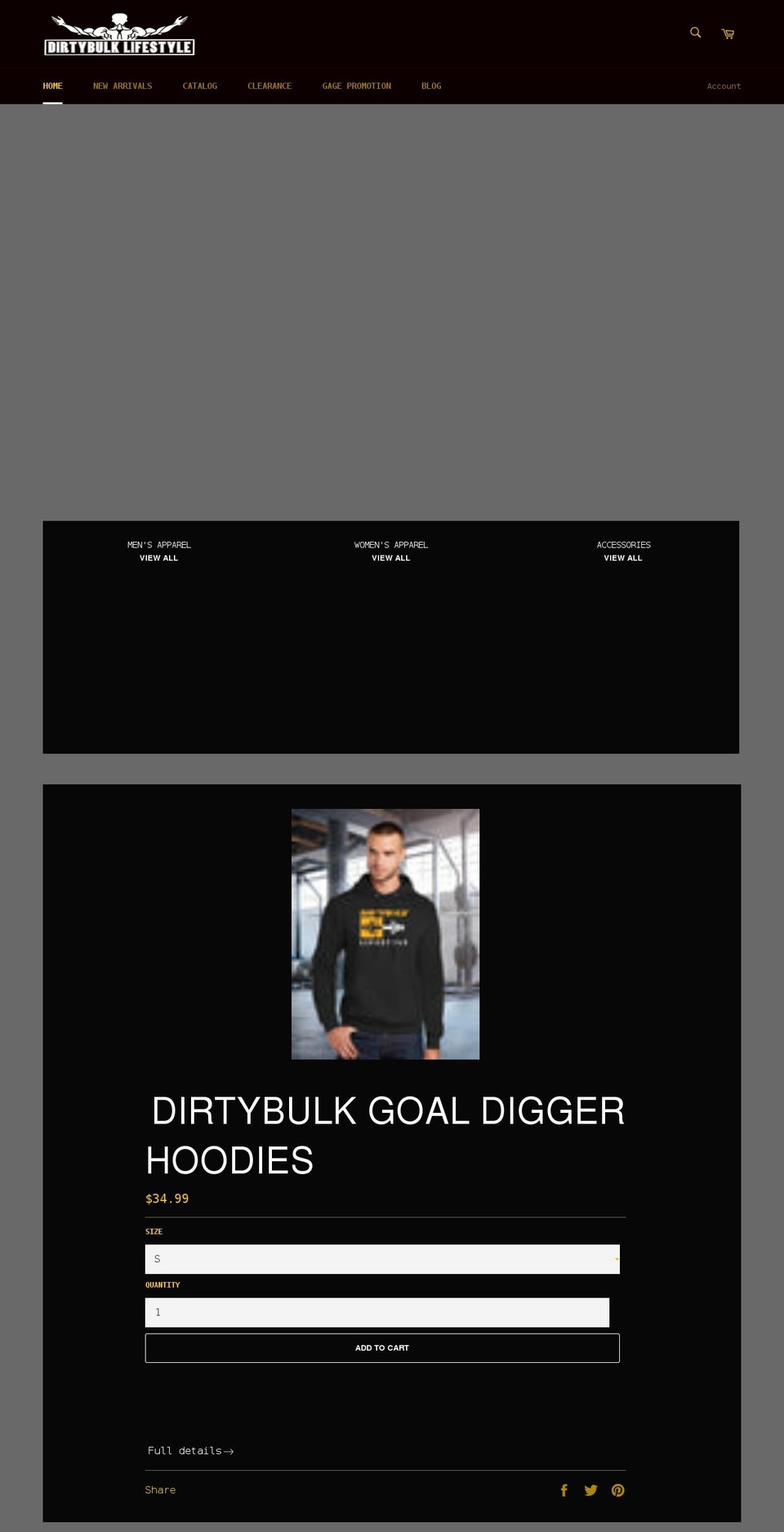 dirtybulkgear.com shopify website screenshot