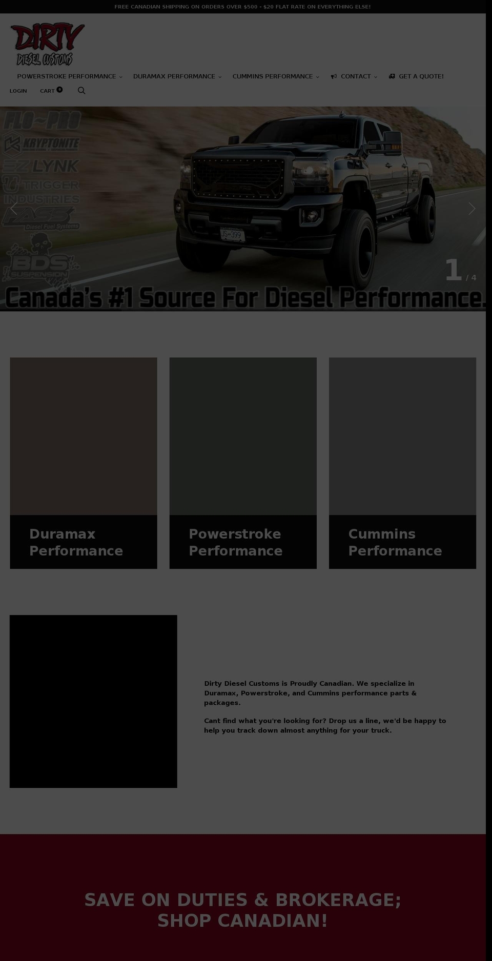 Dirty Diesel Customs 2.0 Shopify theme site example dirtydieselcustoms.com