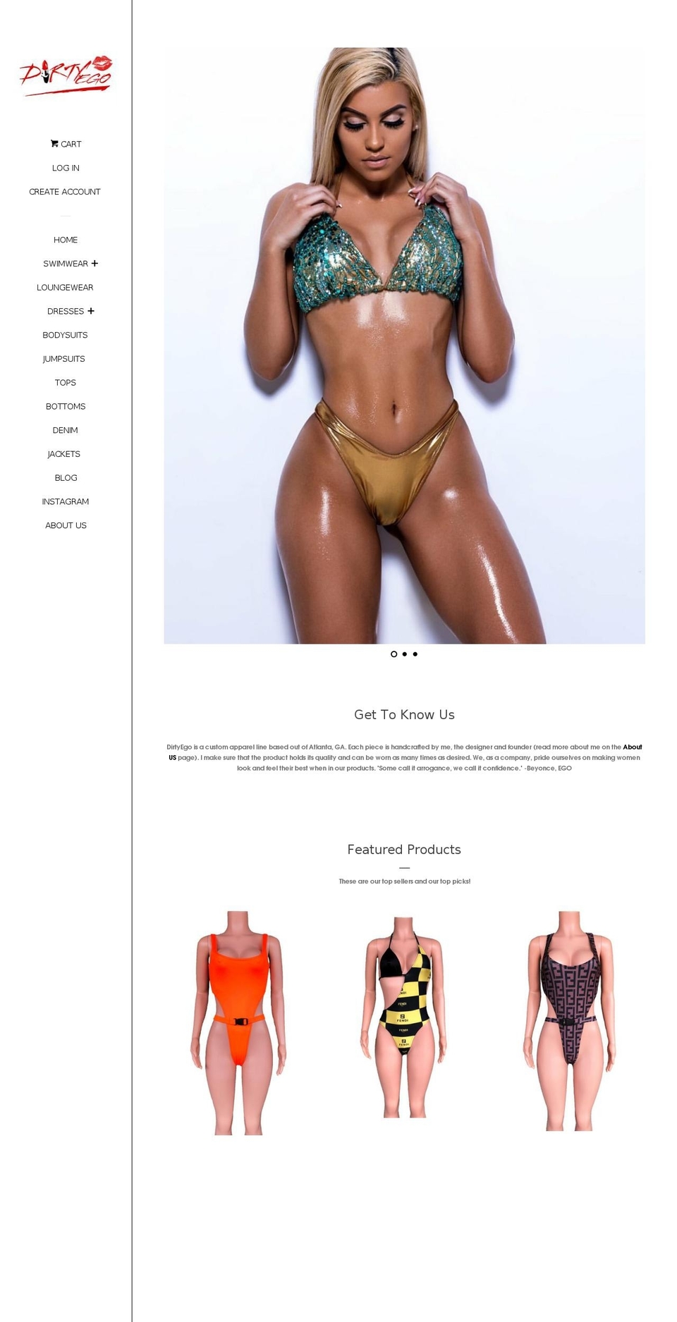 dirtyego.com — Shopify storefront screenshot