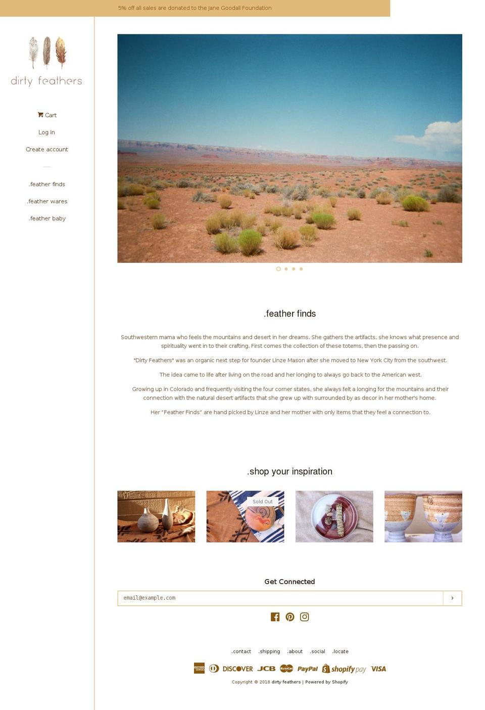 dirtyfeathersnyc.com — Shopify storefront screenshot