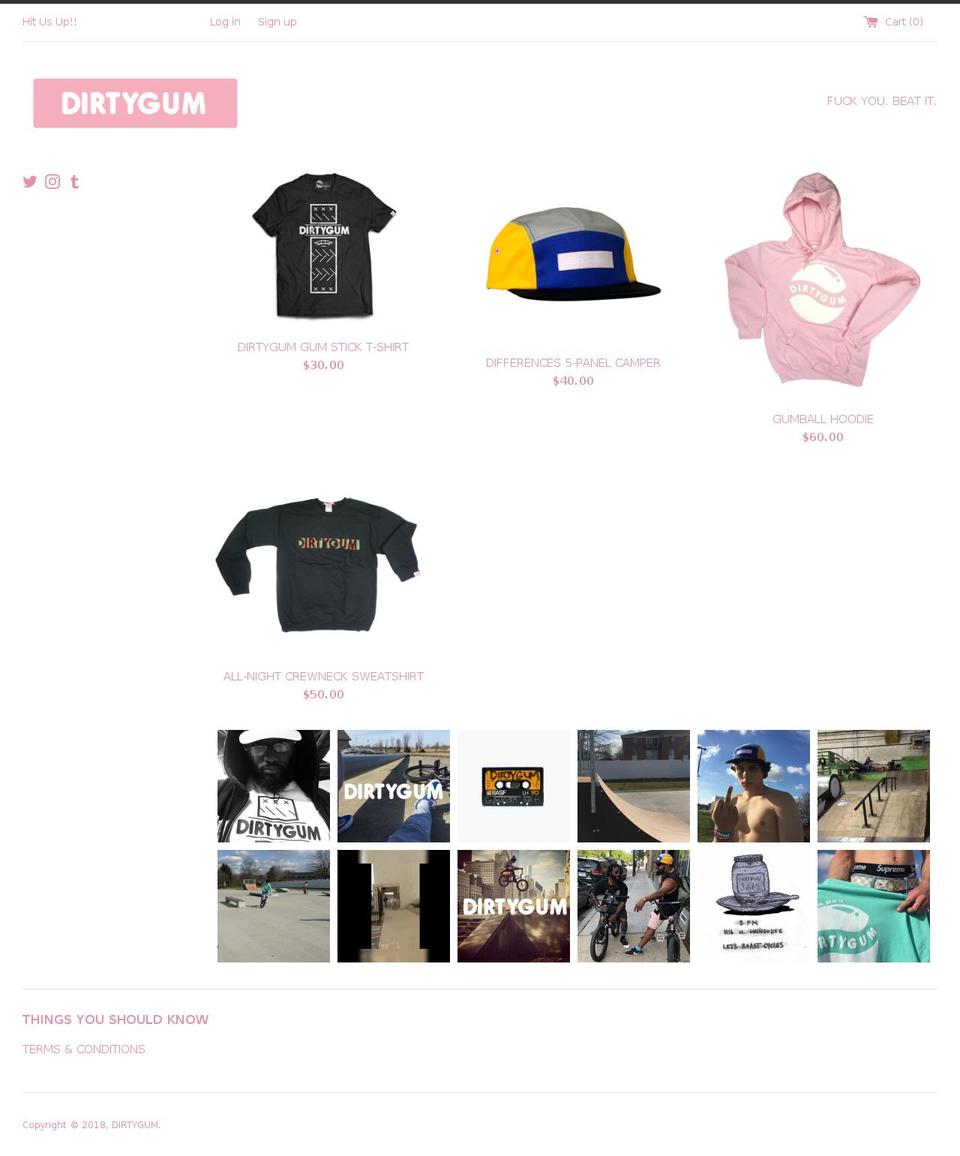 dirtygum.com — Shopify storefront screenshot