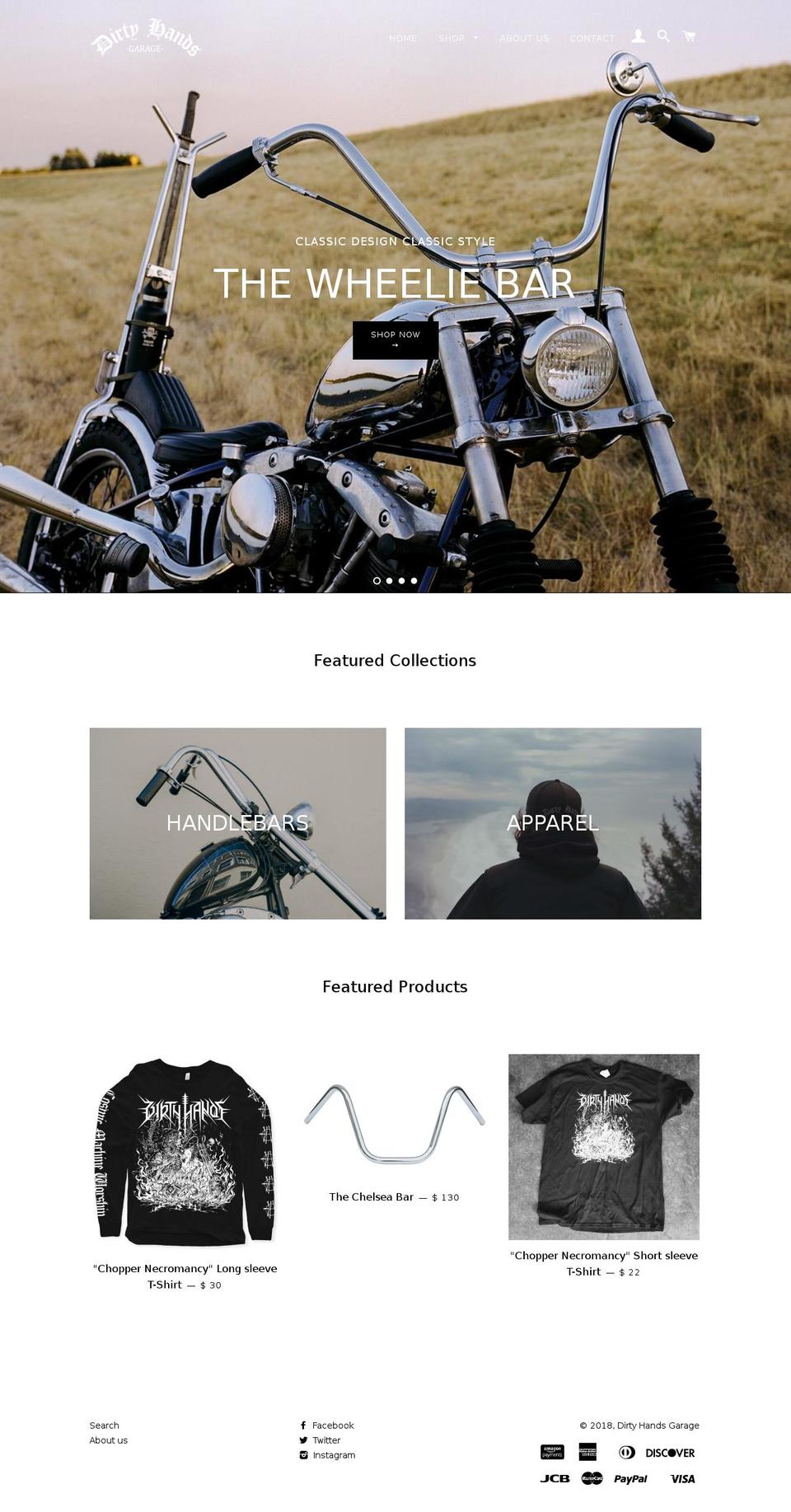 dirtyhandsgarage.com — Shopify storefront screenshot