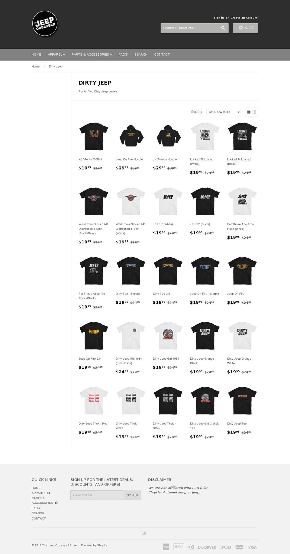 dirtyjeep.net shopify website screenshot