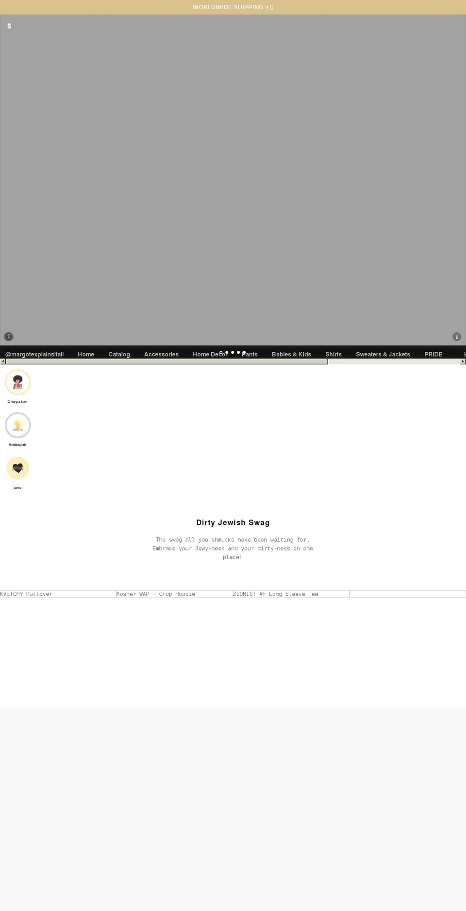 dirtyjewishswag.com shopify website screenshot