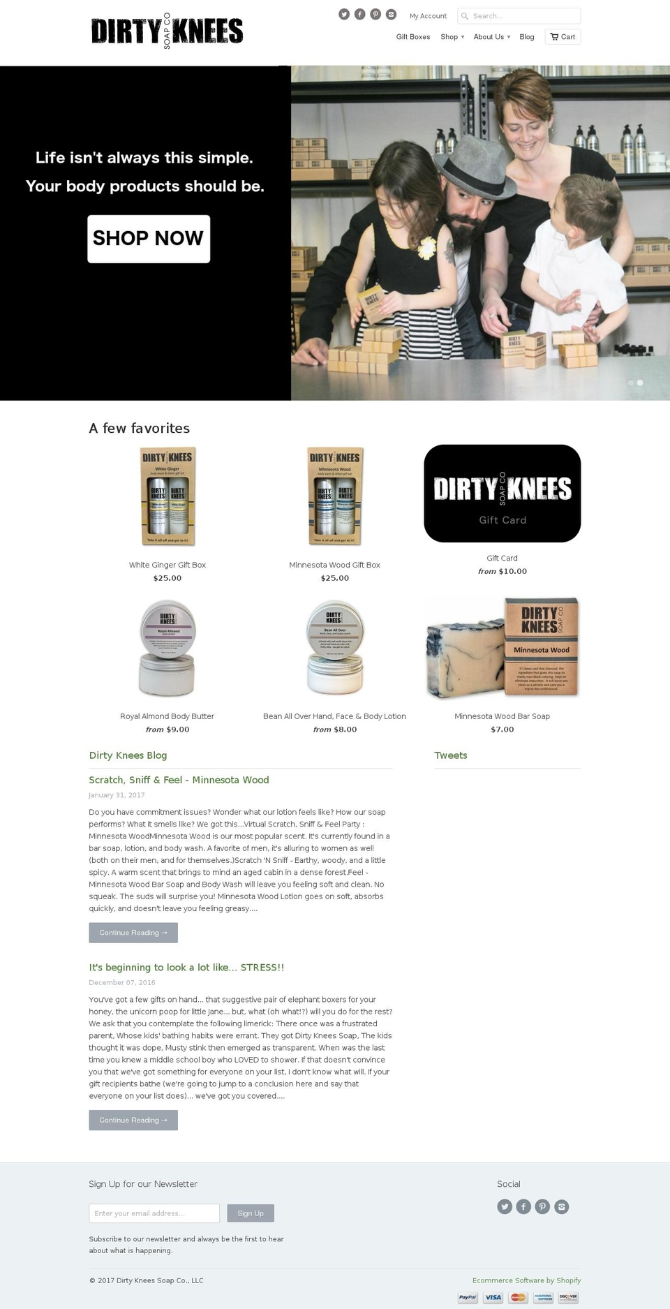 dirtykneessoap.com shopify website screenshot