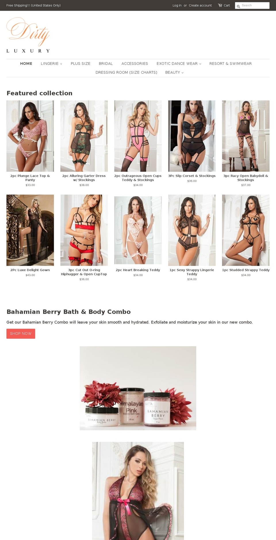 dirtylux.com — Shopify storefront screenshot