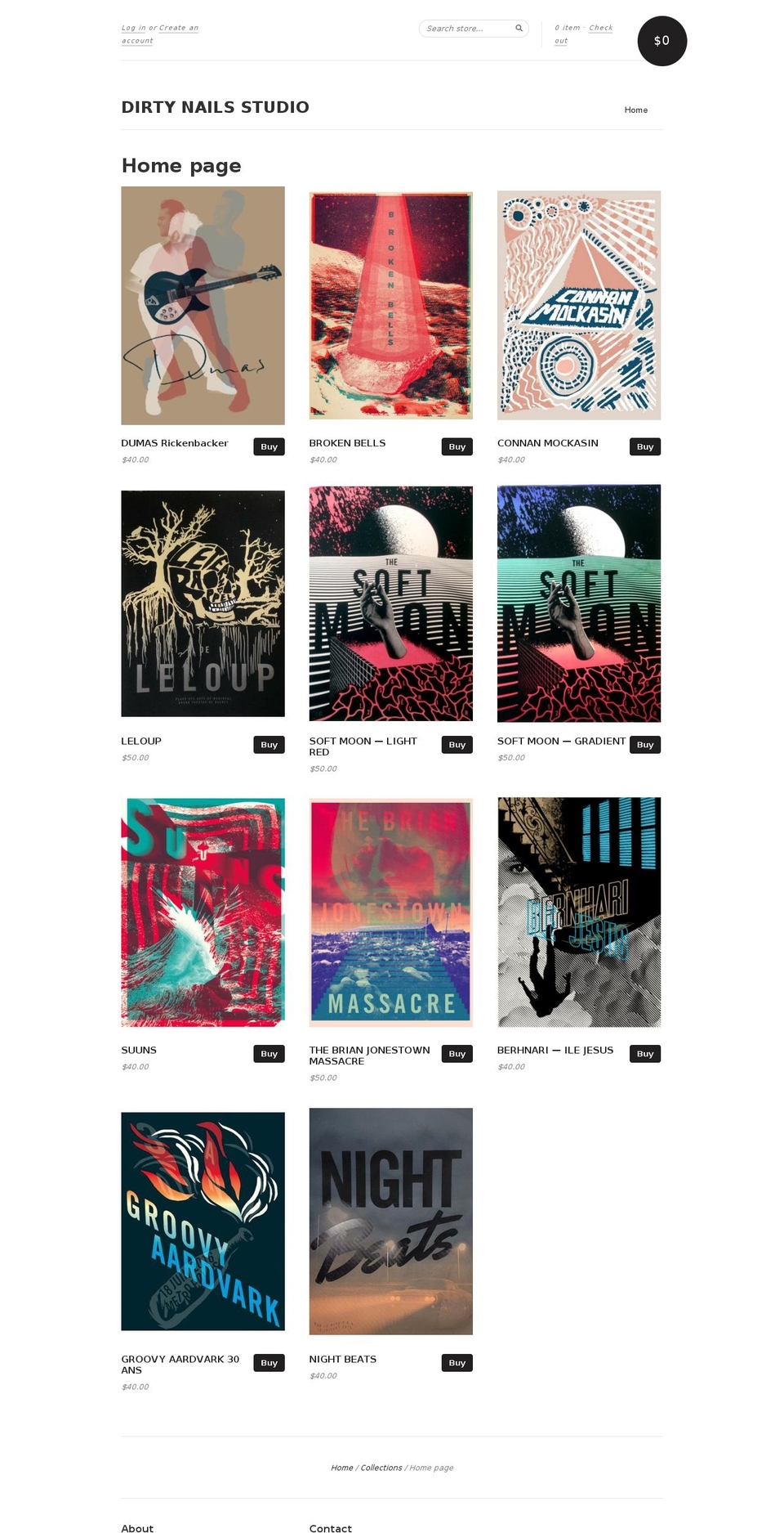 dirtynailsstudio.com shopify website screenshot