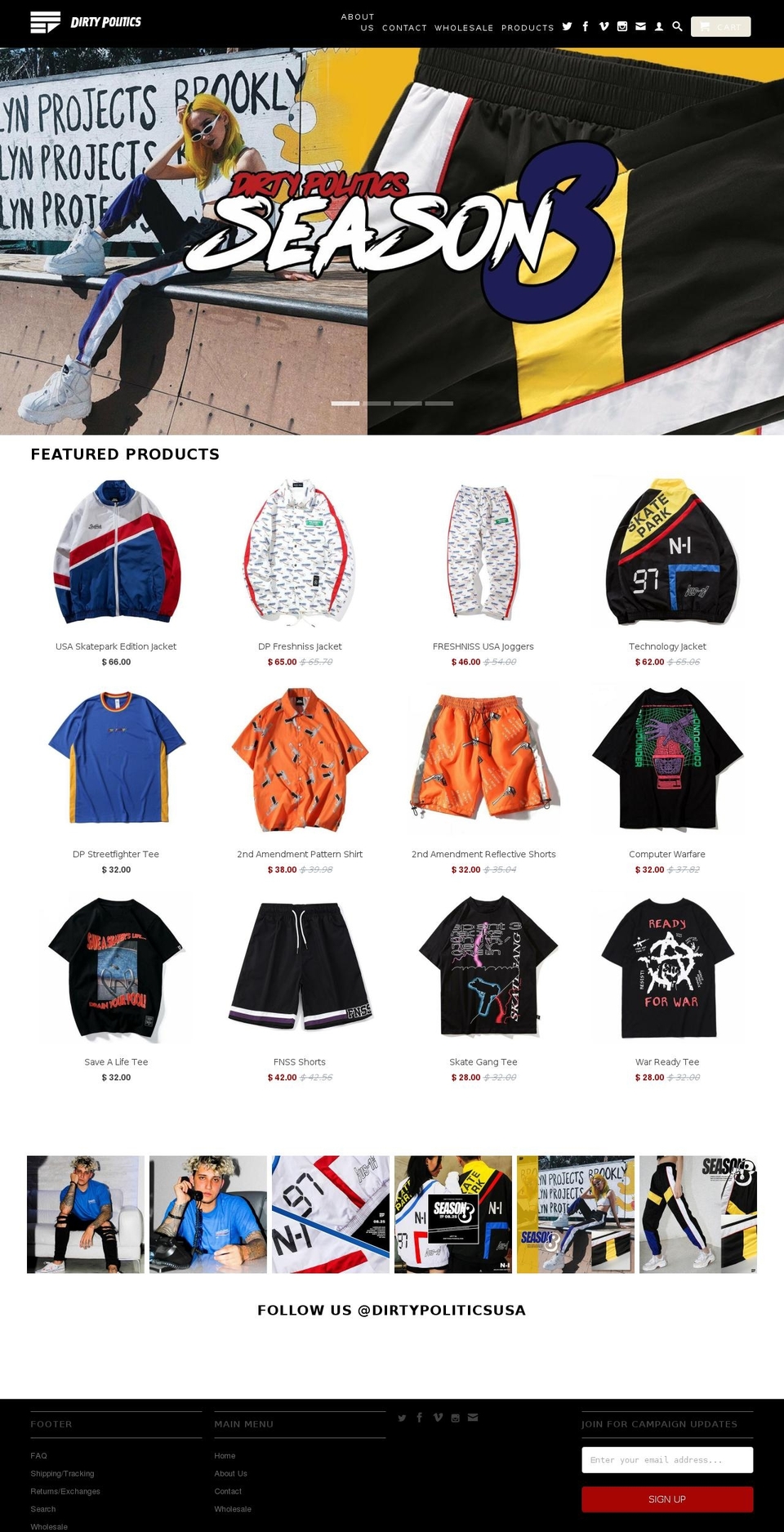 dirtypoliticsusa.com shopify website screenshot