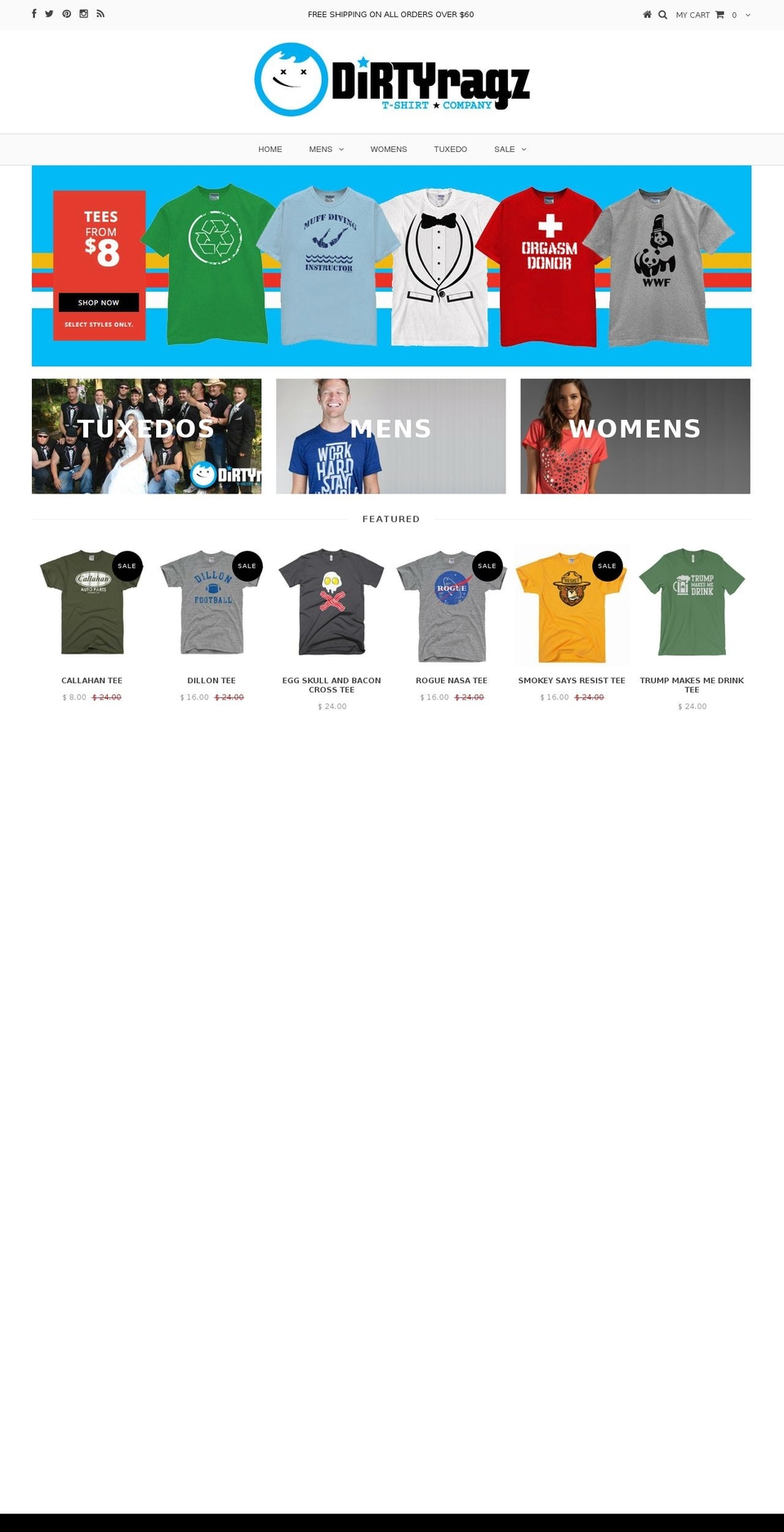 dirtyragz.com shopify website screenshot