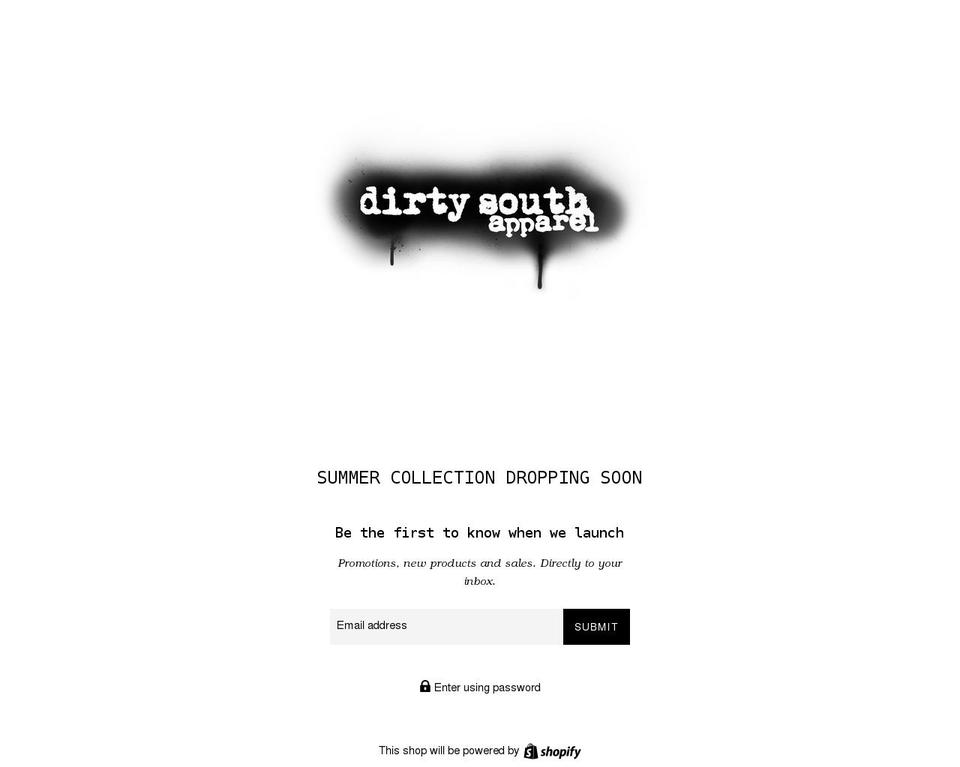 dirtysouth.store shopify website screenshot