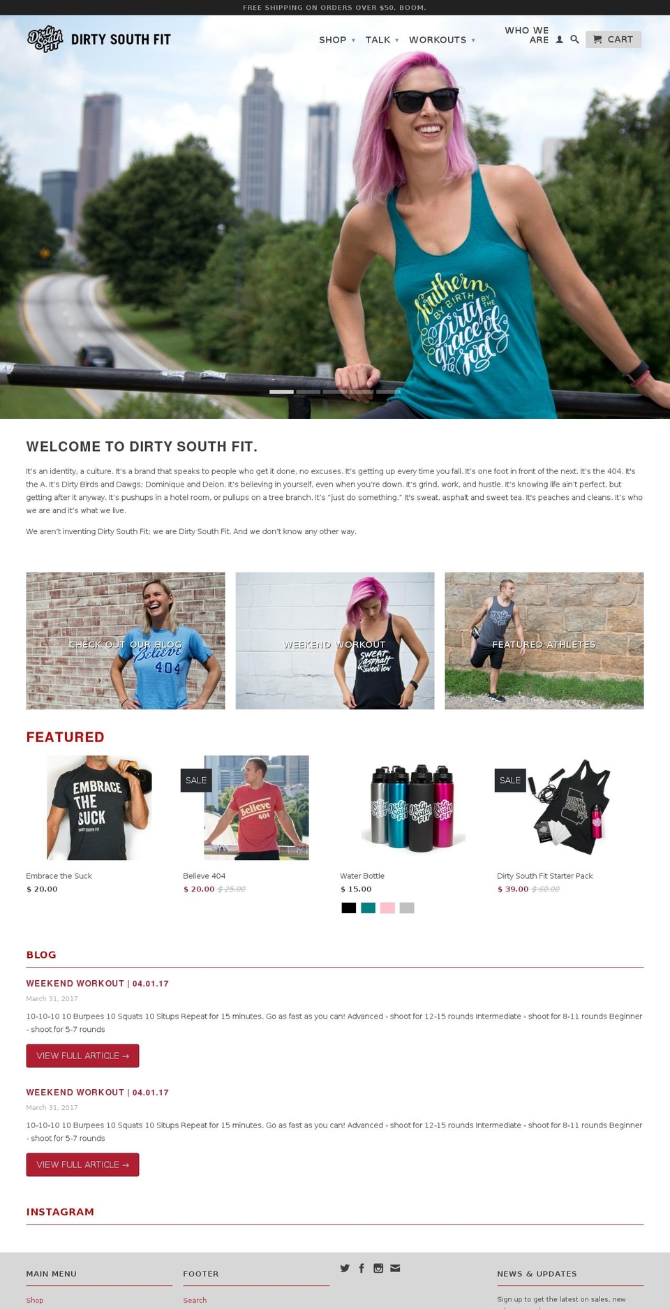 dirtysouthfit.com shopify website screenshot