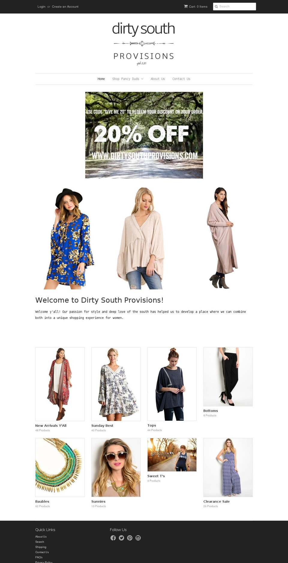 dirtysouthprovisions.com shopify website screenshot