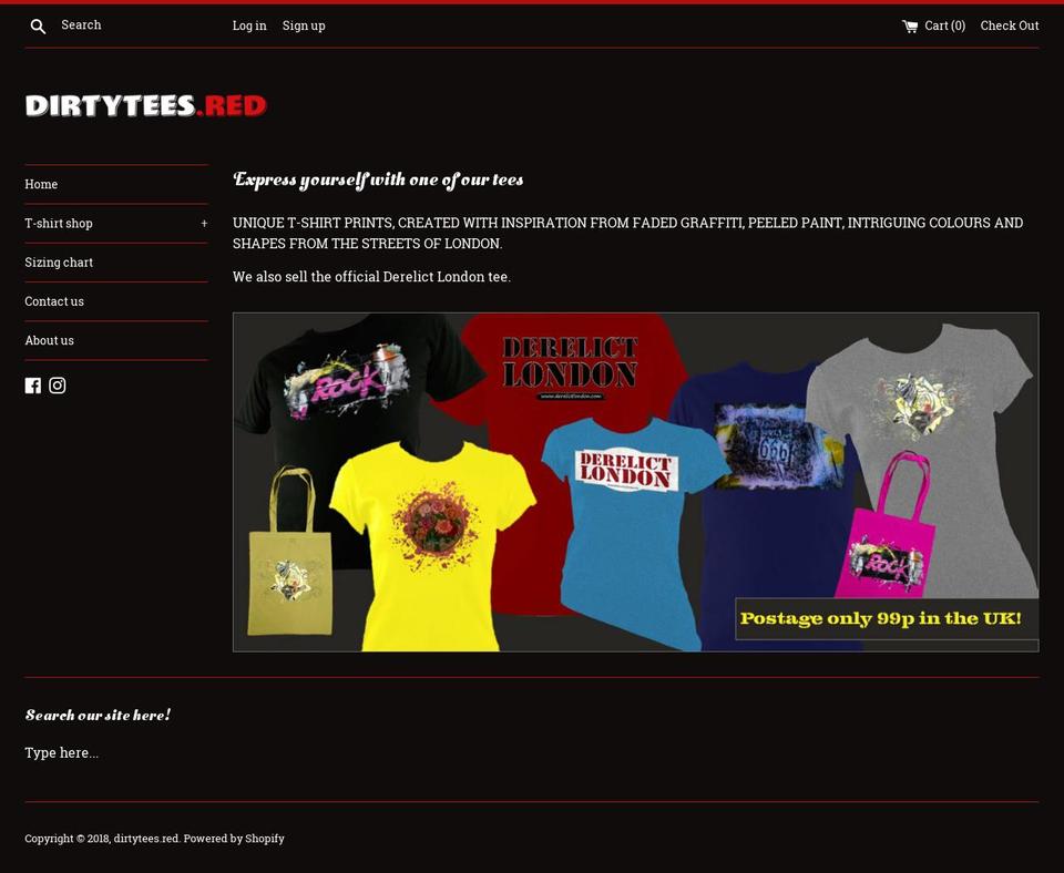 dirtytees.red shopify website screenshot