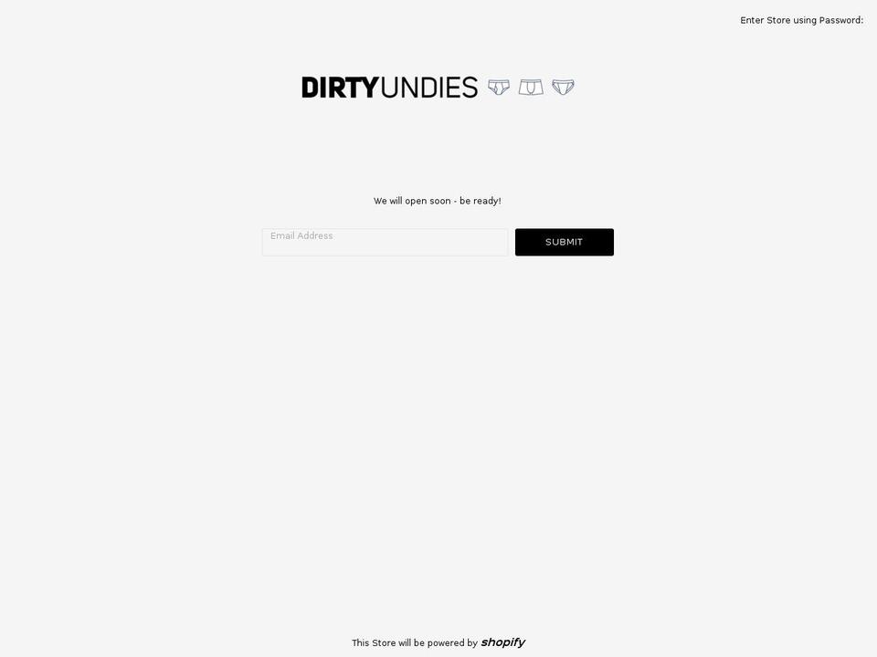 dirtyundies.net shopify website screenshot