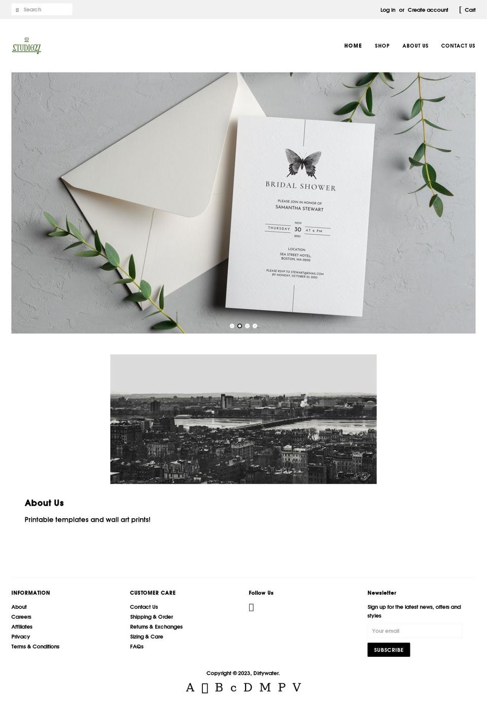 dirtywaterstyle.com shopify website screenshot