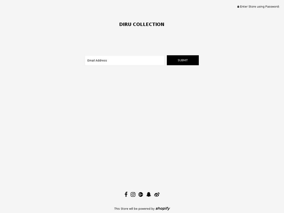 dirucollection.com shopify website screenshot