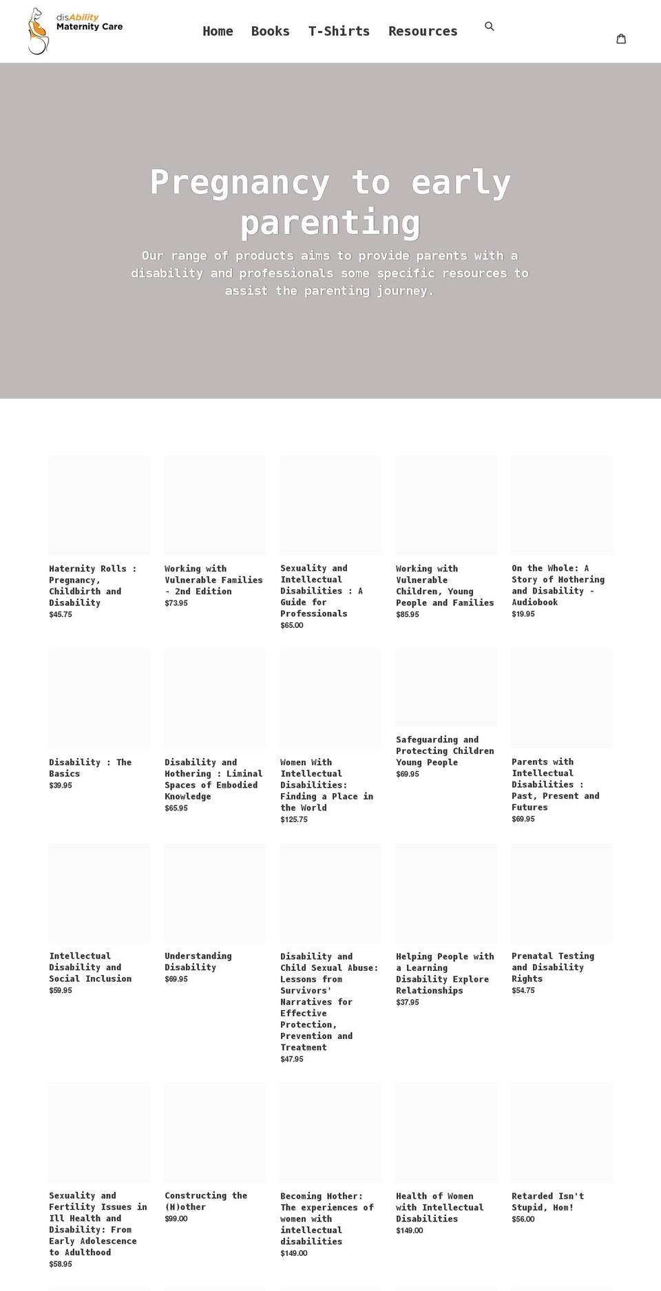 disability-maternity-care.myshopify.com shopify website screenshot