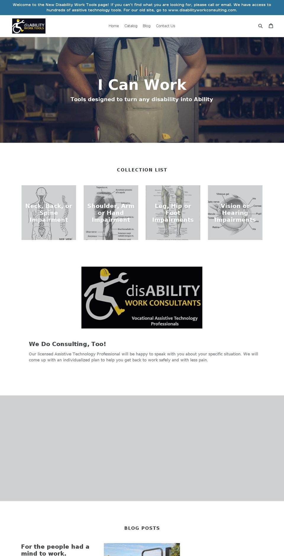 disabilityworktools.com shopify website screenshot
