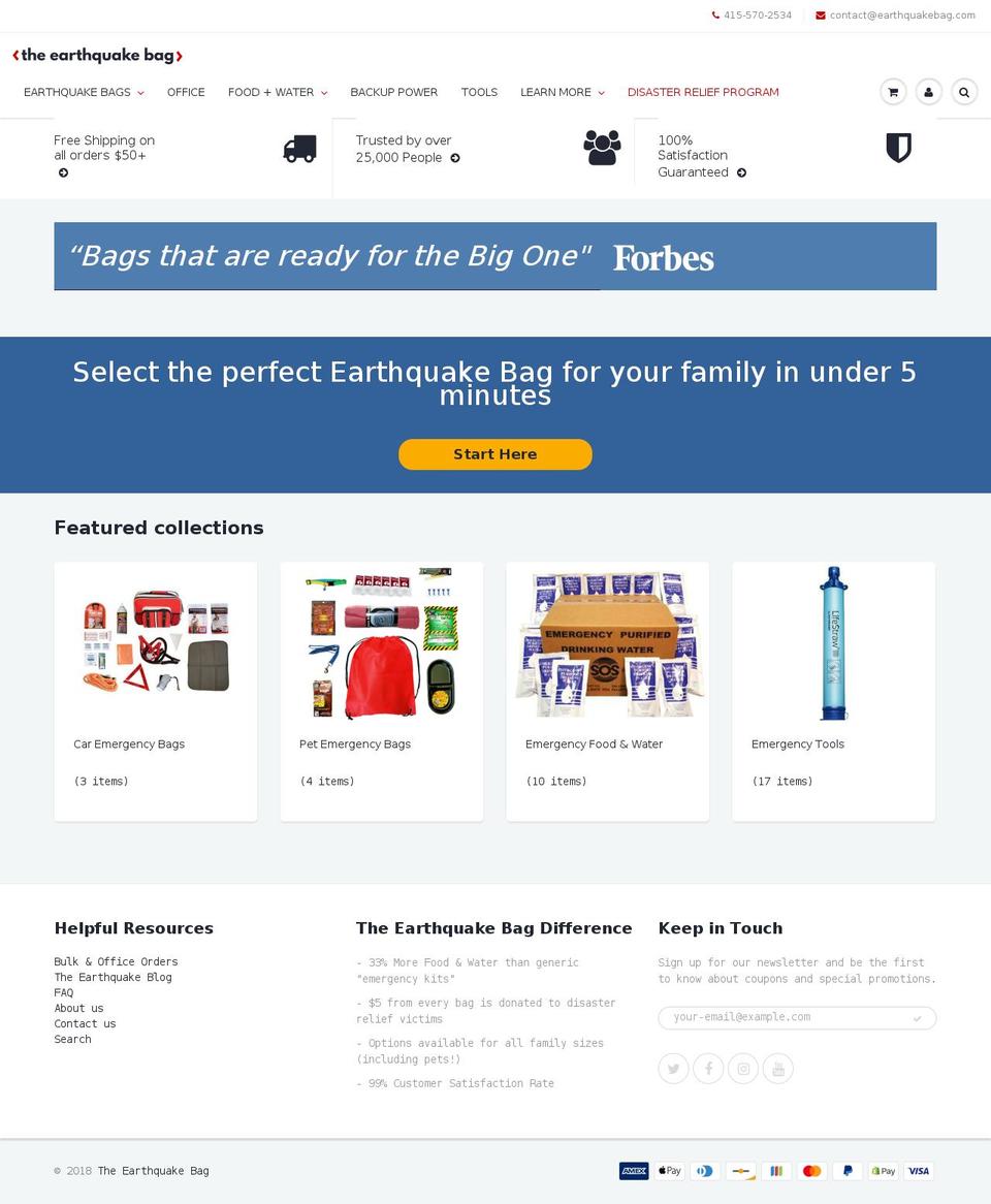 disasterkits.biz shopify website screenshot