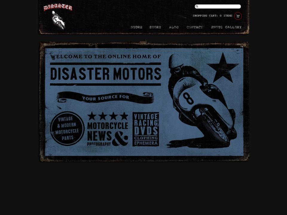 disastermotors.com shopify website screenshot