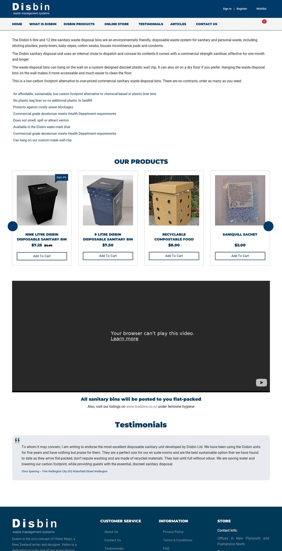 disbin.com shopify website screenshot