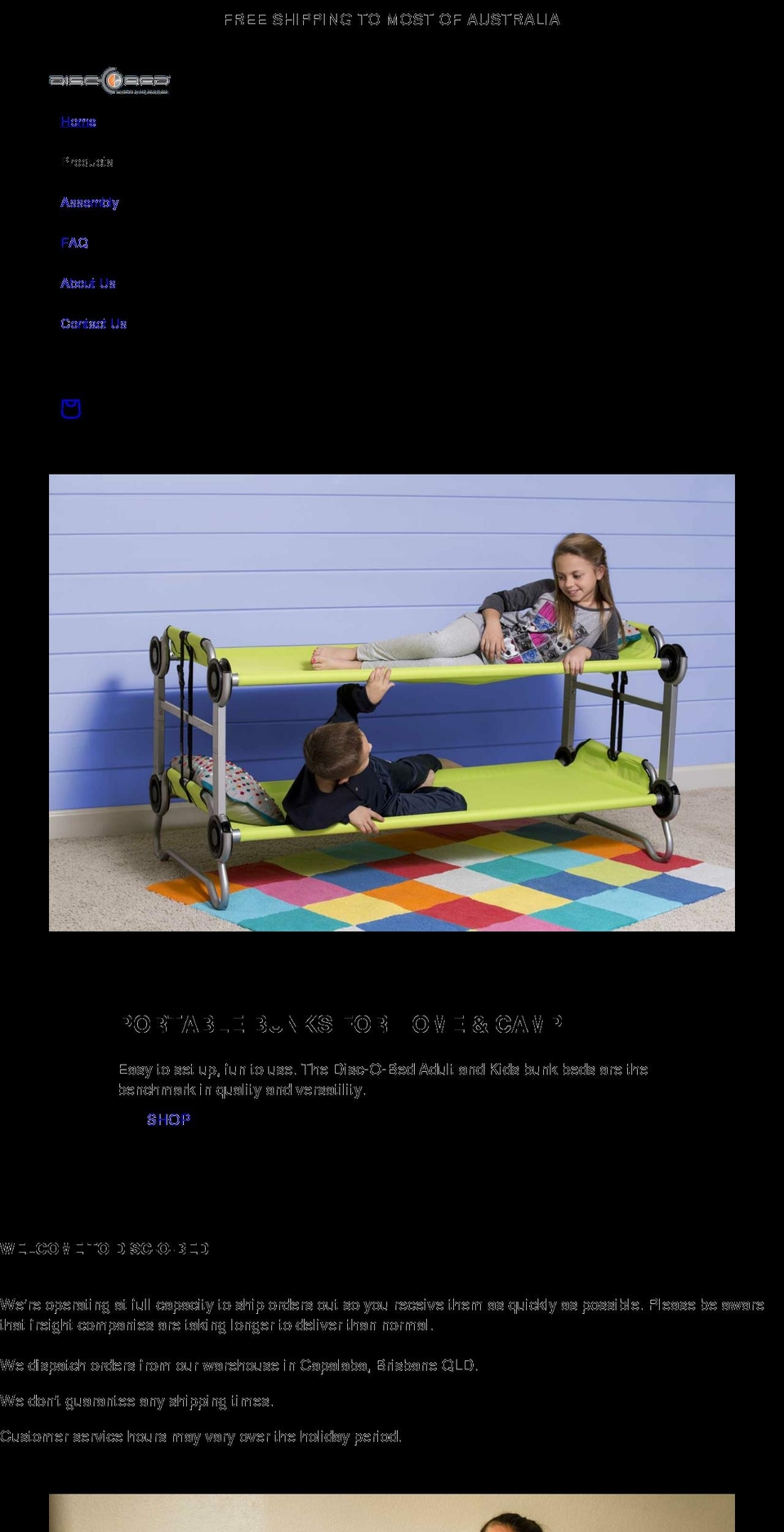 disc-o-bed.com.au shopify website screenshot