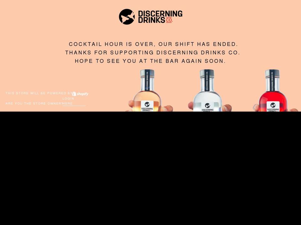 discerningdrinks.com shopify website screenshot
