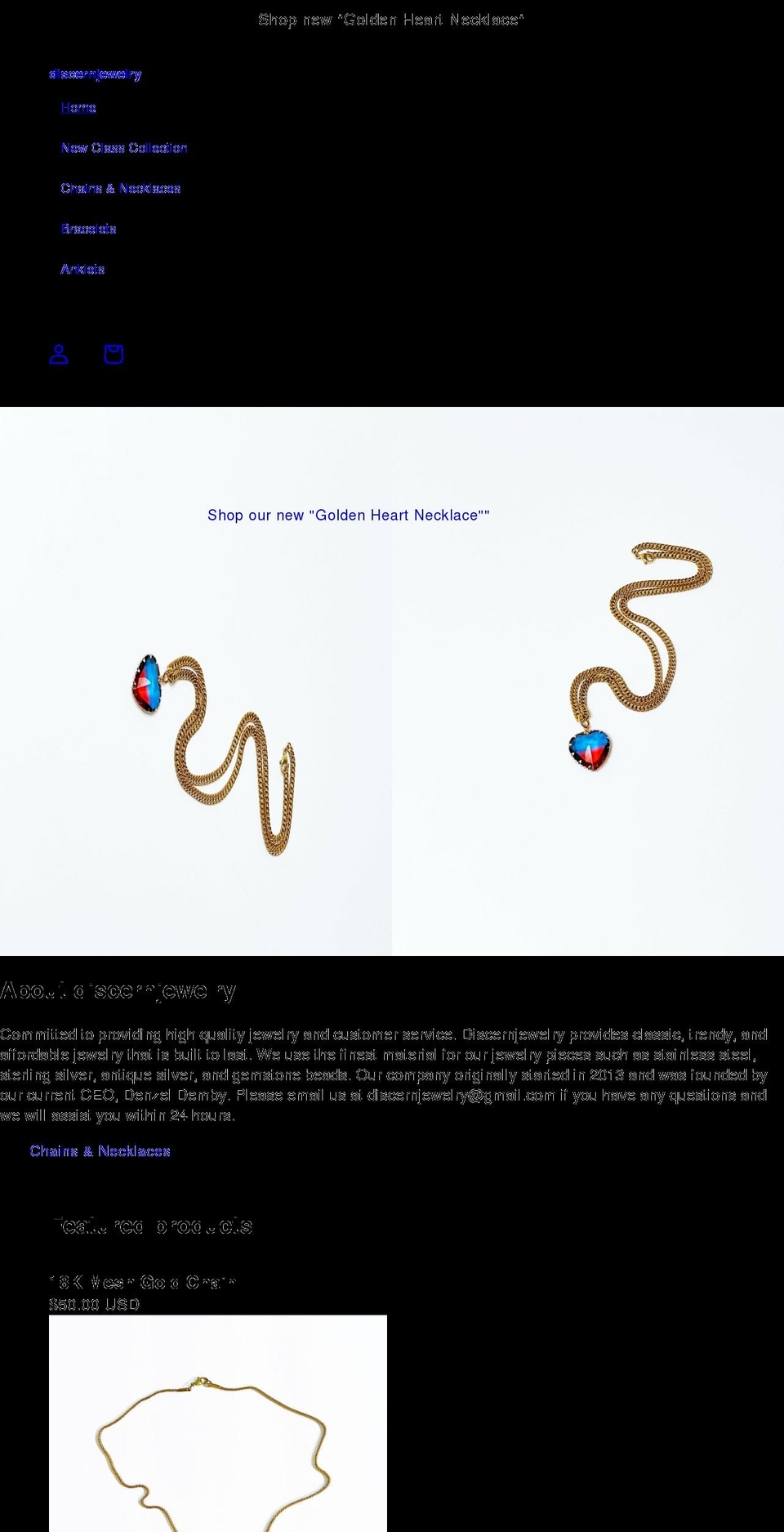 discernjewelry.com shopify website screenshot