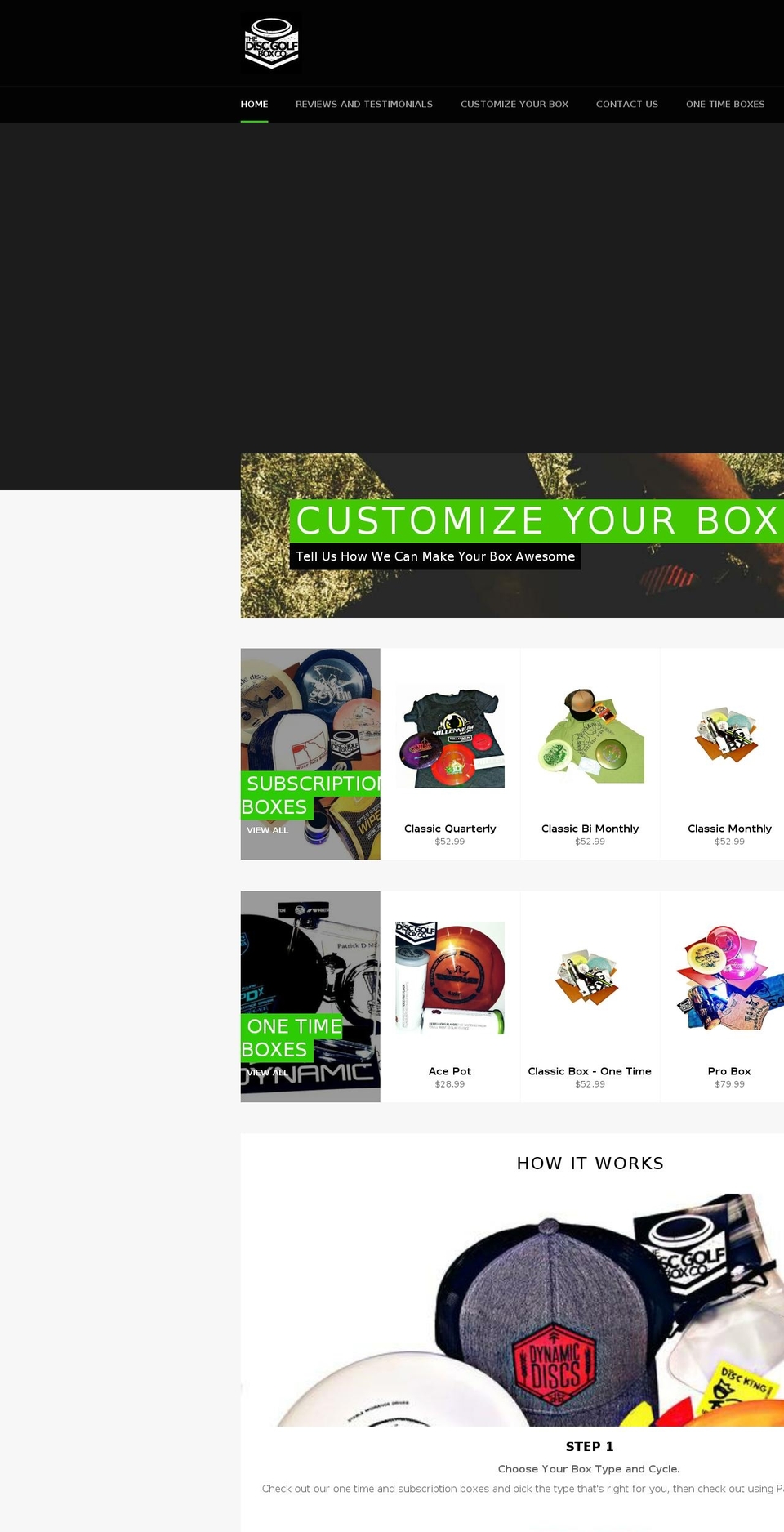 Main Site Shopify theme site example discgolfboxescompany.com