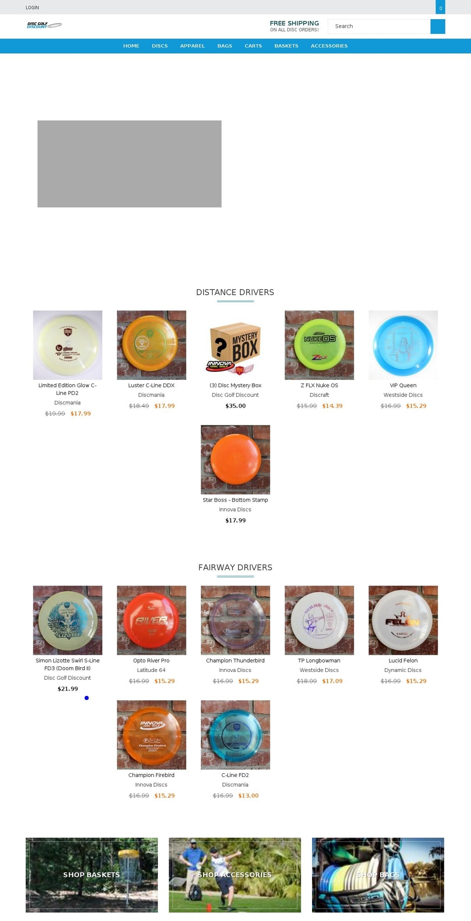 discgolfdiscount.com shopify website screenshot