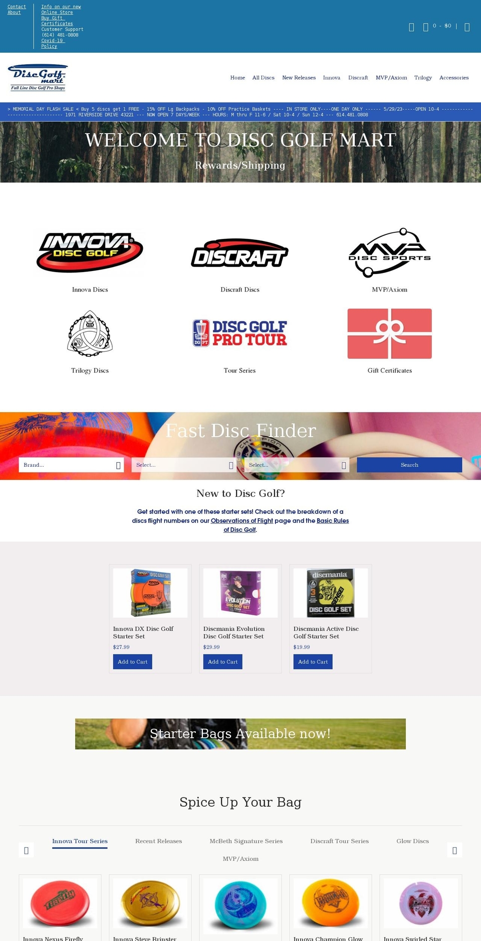 discgolfmart.com shopify website screenshot