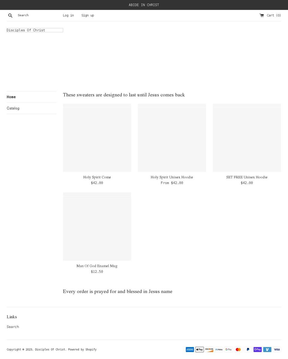 disciplesofchristgear.com shopify website screenshot