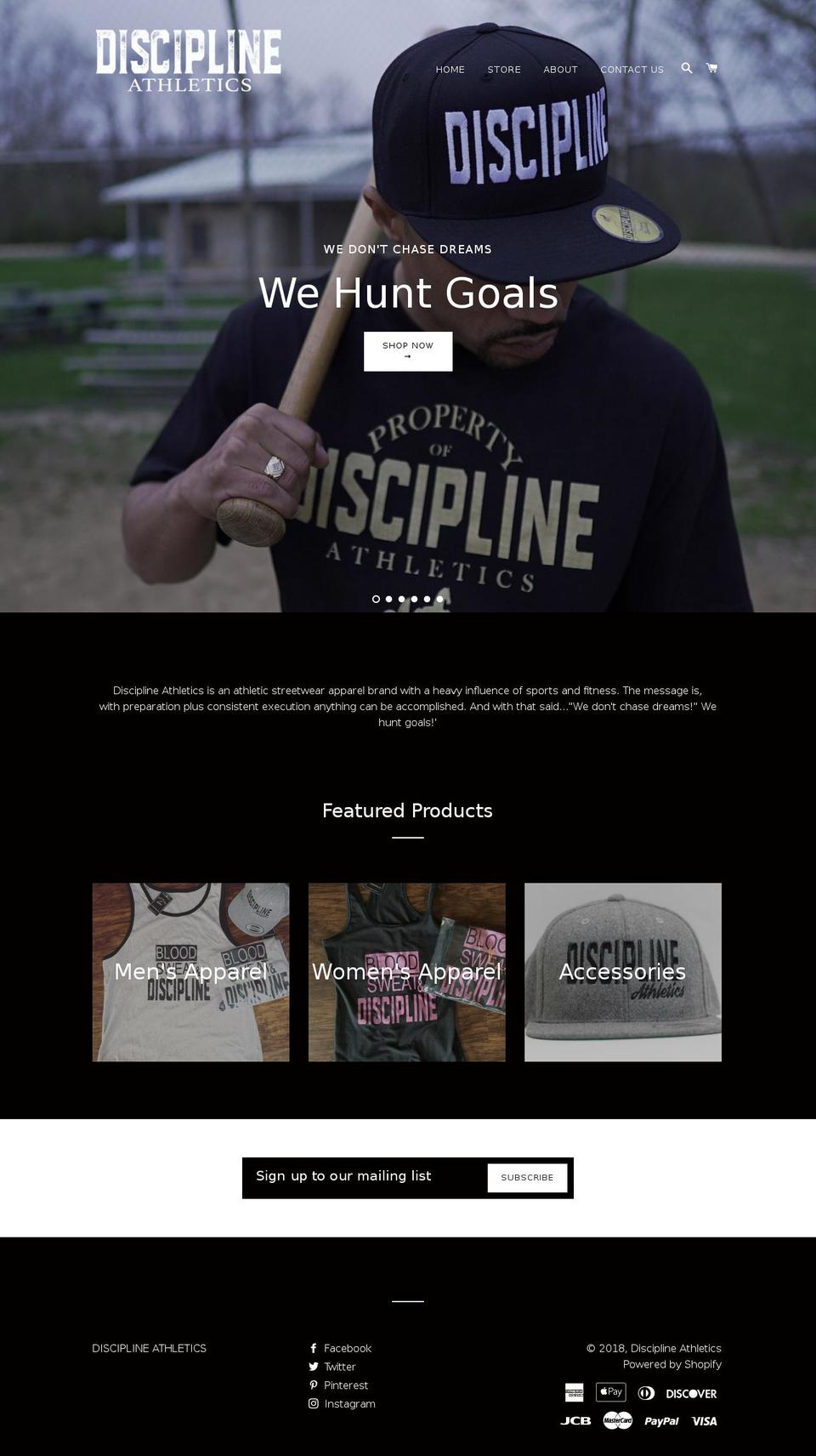disciplineathletics.com — Shopify storefront screenshot
