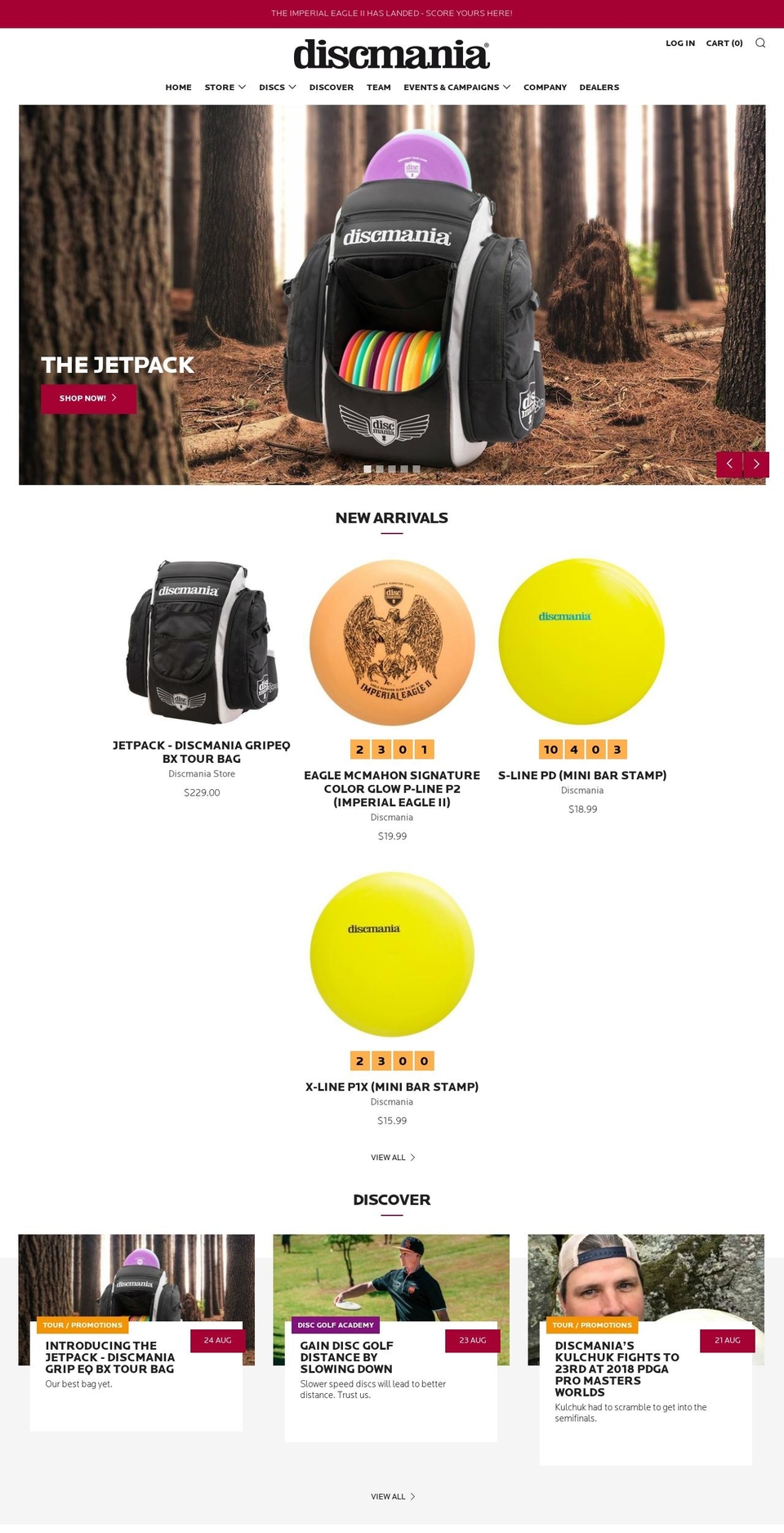 discmania.net shopify website screenshot