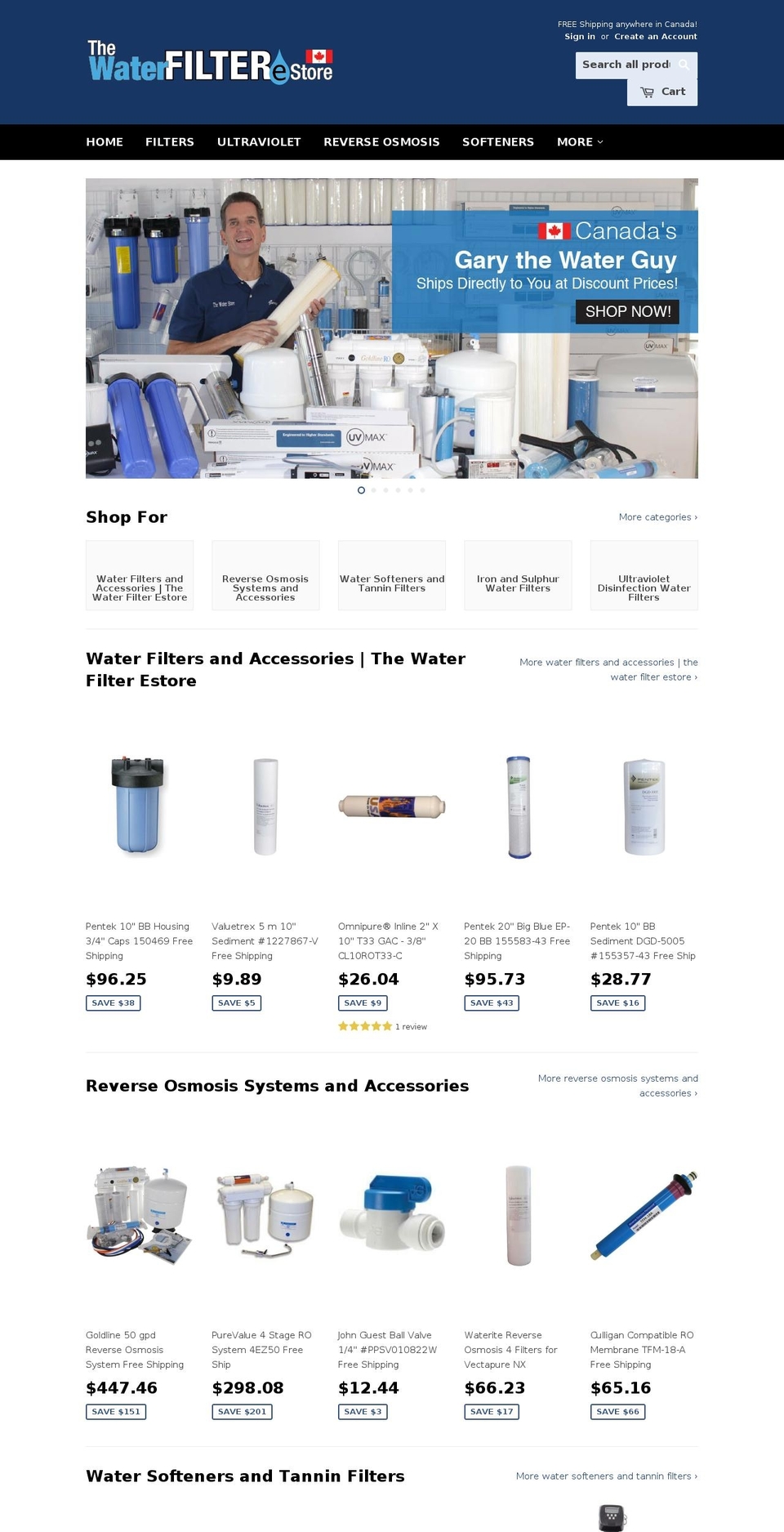discount-water-filters-canada.com shopify website screenshot