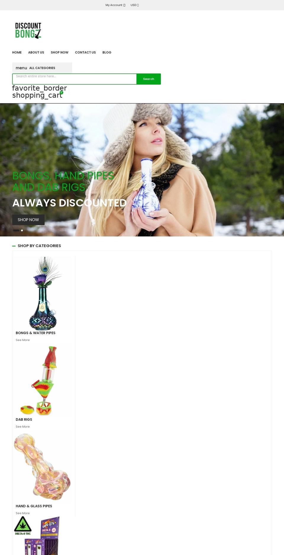 discountbongz.com shopify website screenshot
