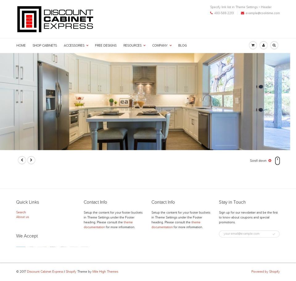 discountcabinetexpress.com shopify website screenshot