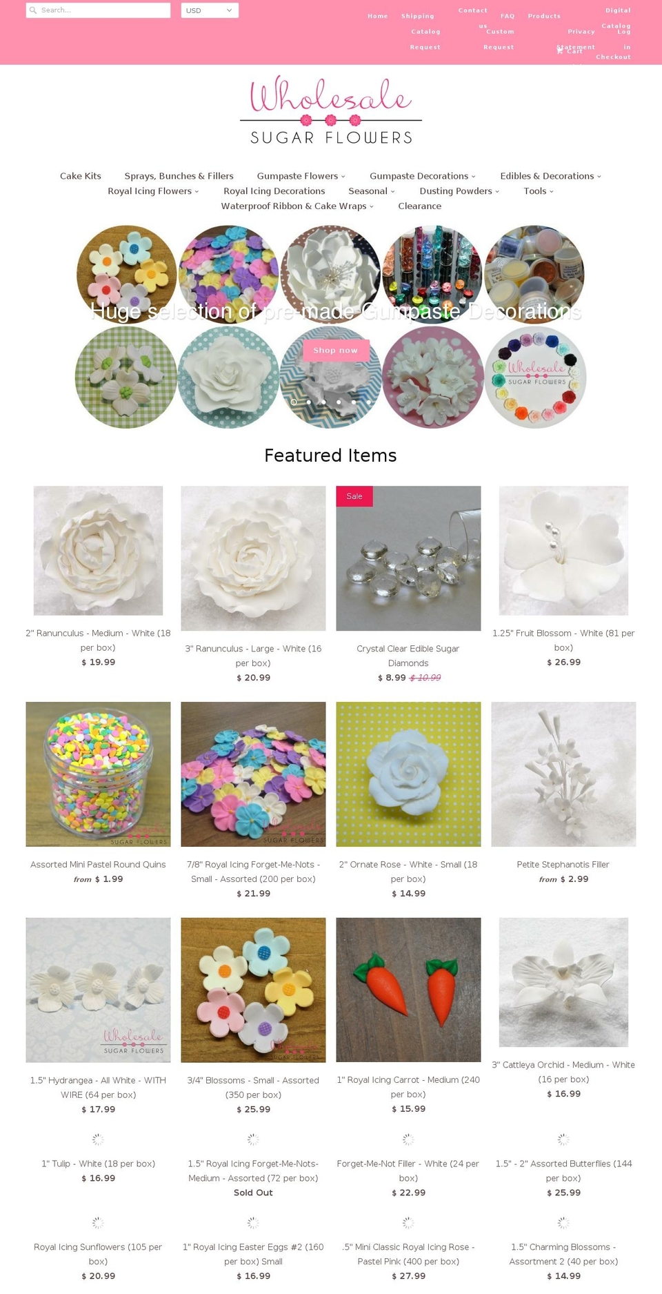 discountcakeflowers.com shopify website screenshot