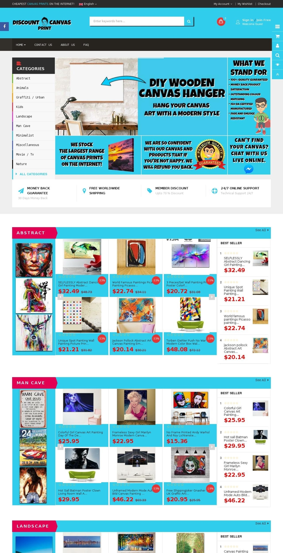 discountcanvasprint.com — Shopify storefront screenshot