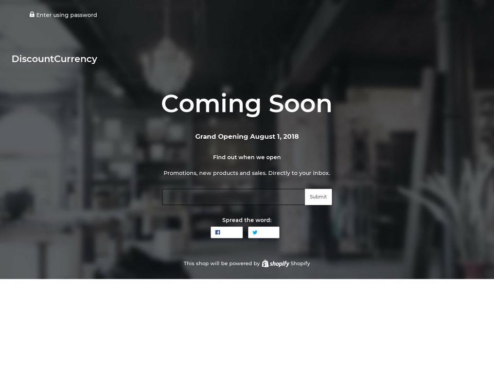 discountcurrency.com — Shopify storefront screenshot