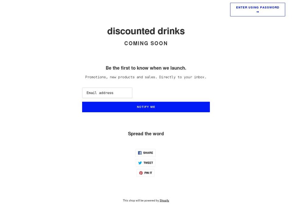 discounteddrinks.com shopify website screenshot