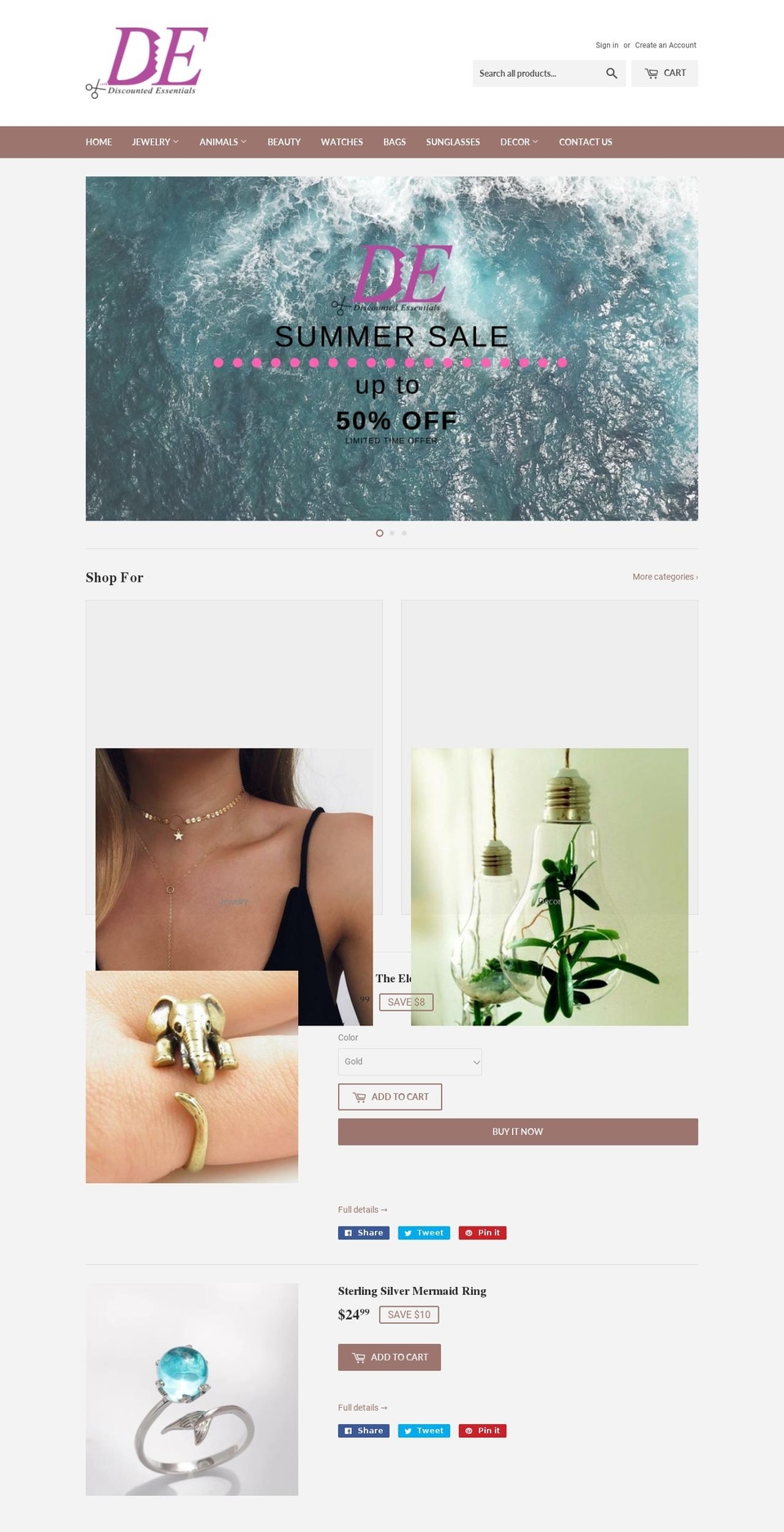 discountedessentials.com — Shopify storefront screenshot