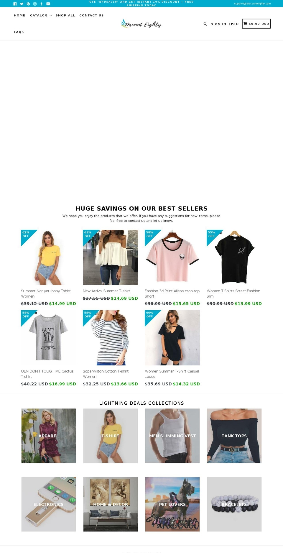 discounteighty.com shopify website screenshot