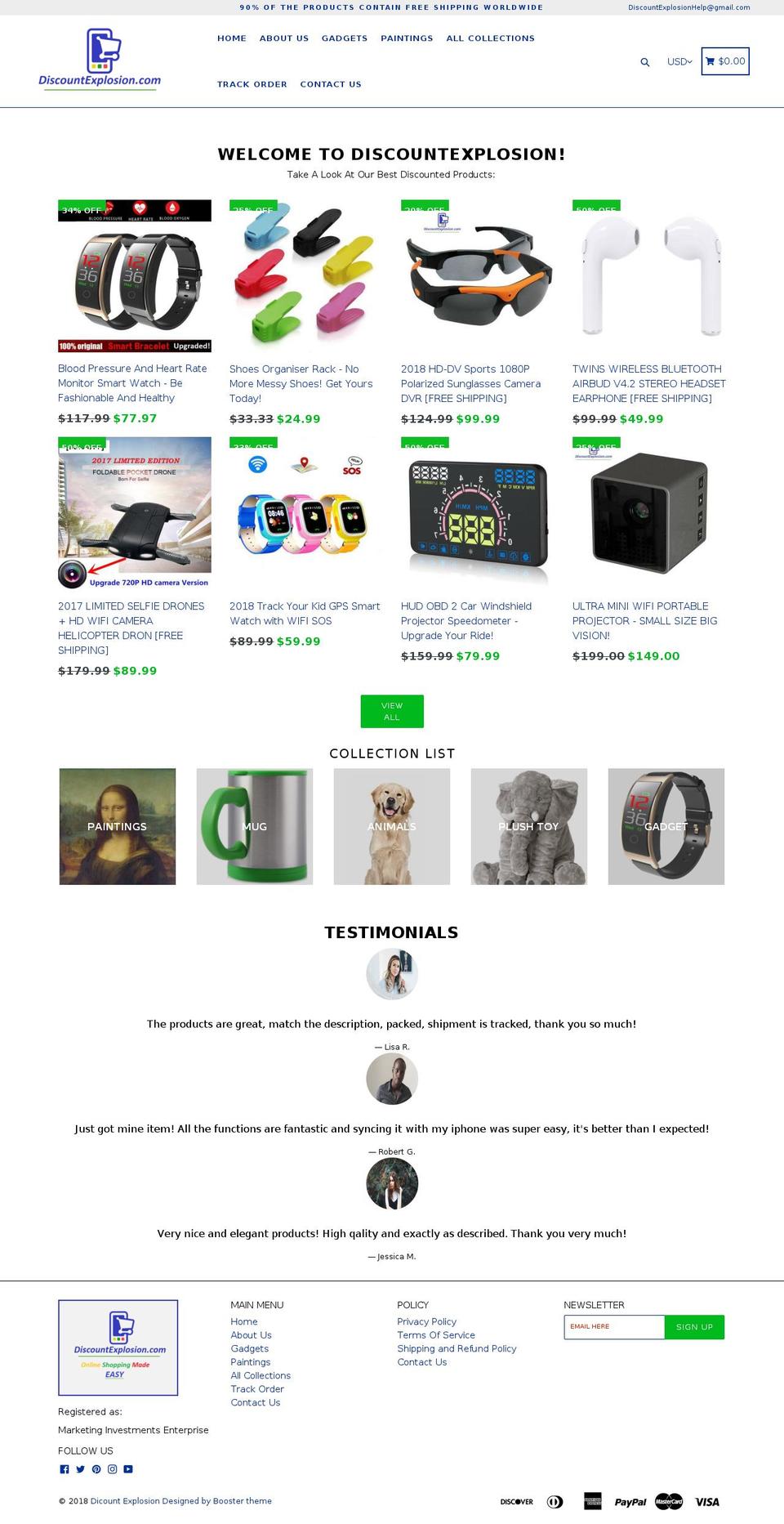 discountexplosion.com — Shopify storefront screenshot