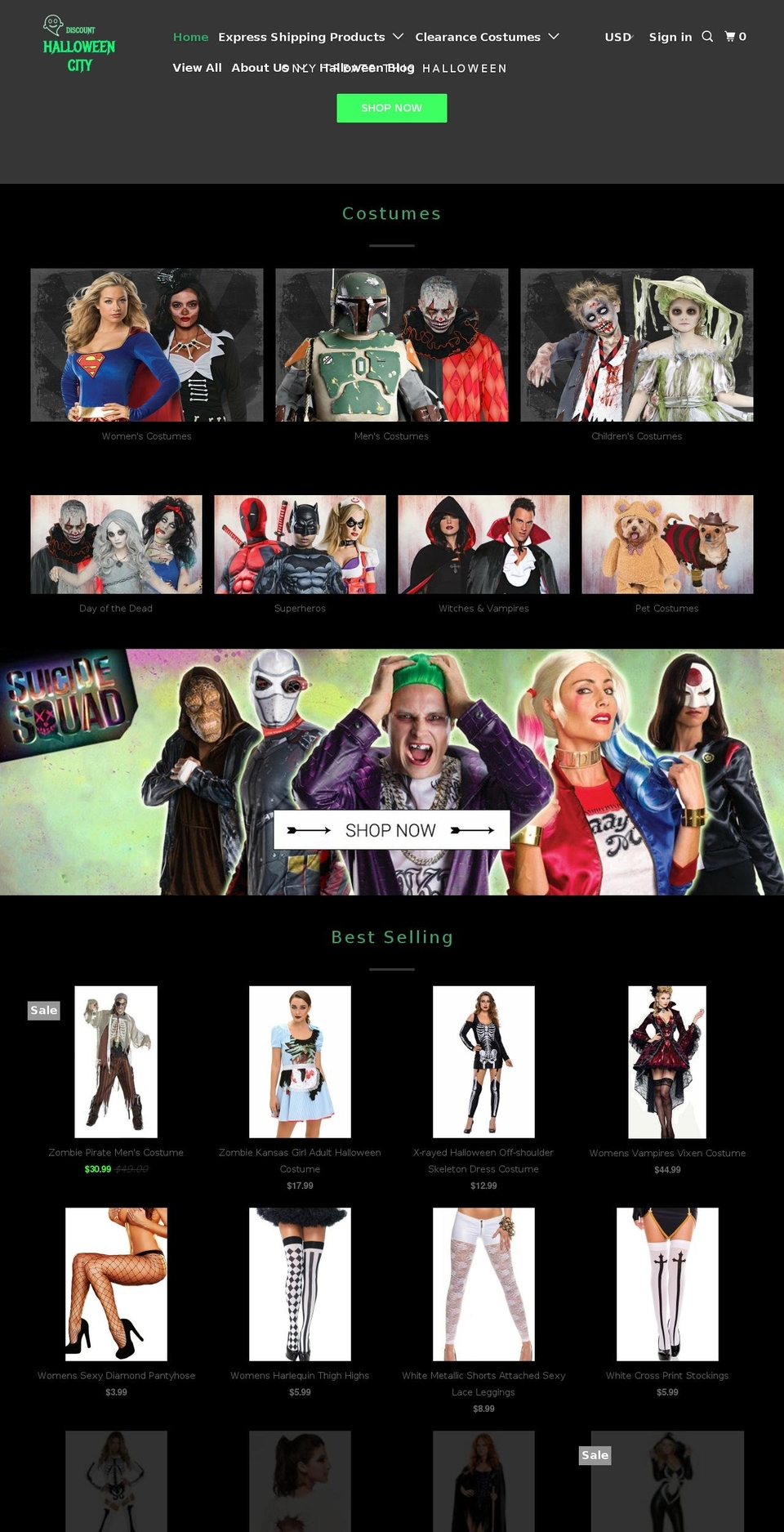 discounthalloweencity.com shopify website screenshot
