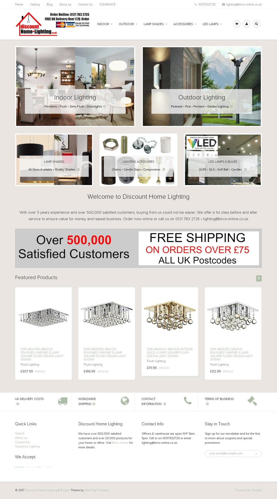 Ella Shopify theme site example discounthomelighting.co.uk