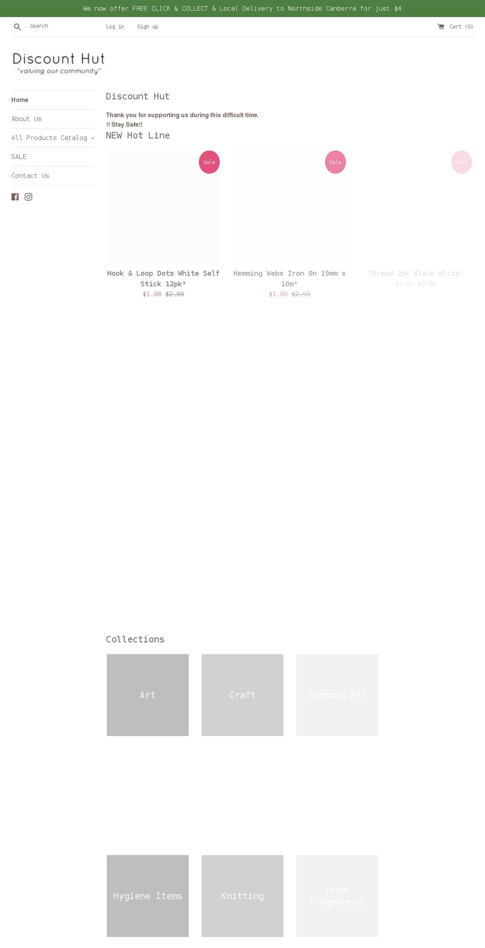 discounthutact.com.au shopify website screenshot