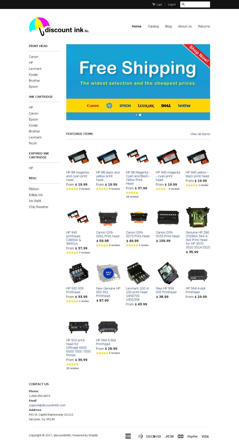 discountinkllc.com shopify website screenshot