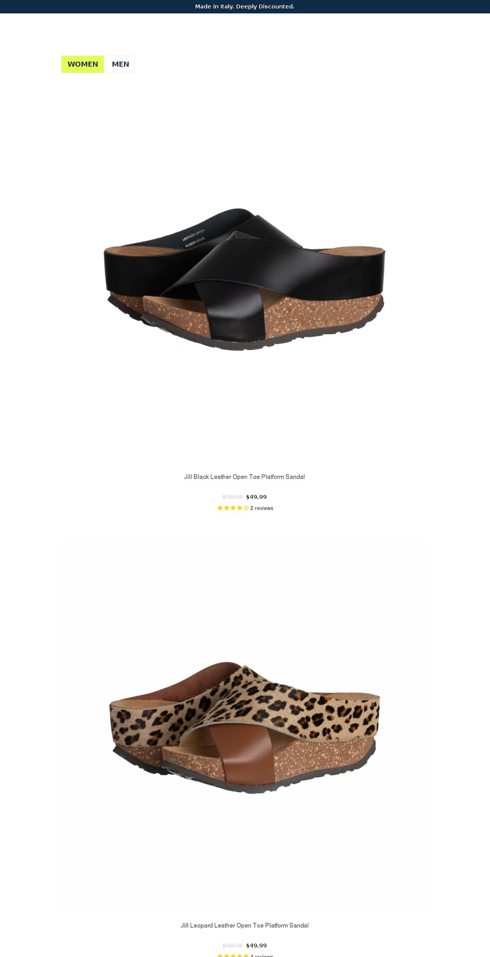 discountitalianshoes.com shopify website screenshot