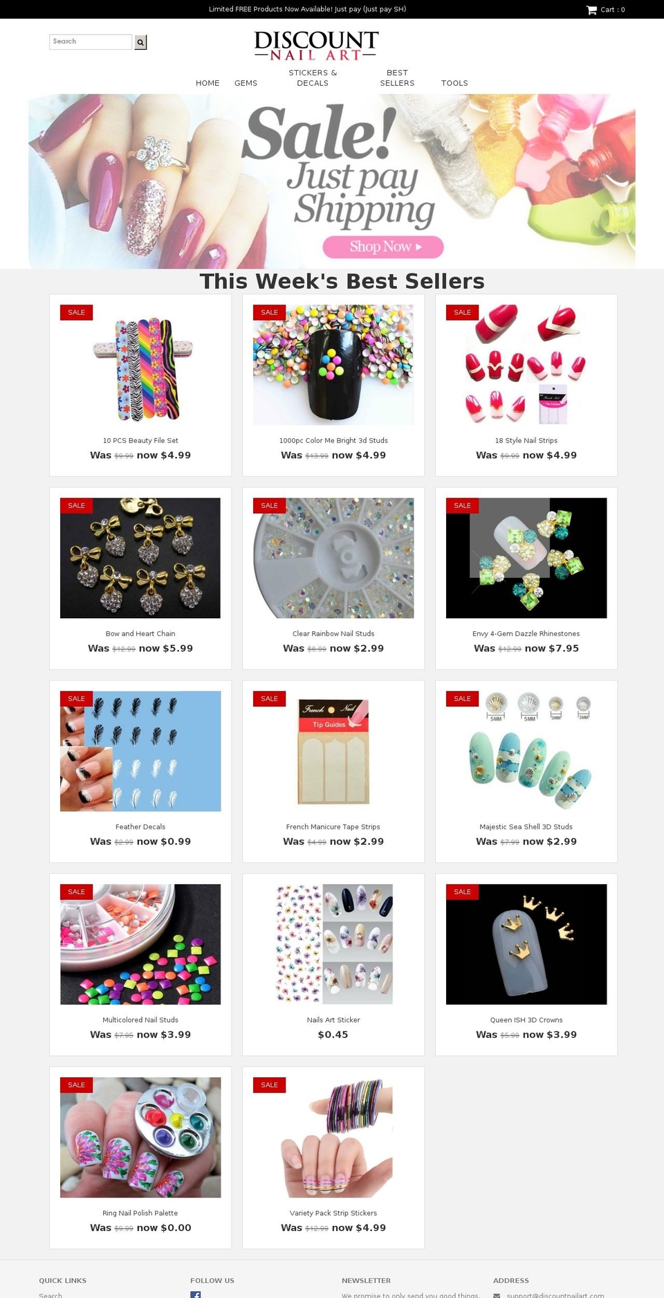 discountnailart.com shopify website screenshot